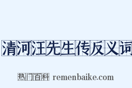 清河汪先生传反义词是什么意思的图片